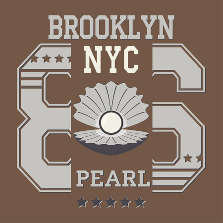 new york pearl t-shirt vector illustration iconのイラスト素材