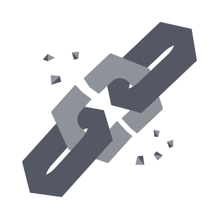 Broken chain link vector icon illustrationのイラスト素材