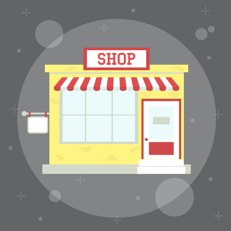 Small cute shop illustrationのイラスト素材