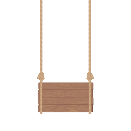 Wooden signboard hangingのイラスト素材