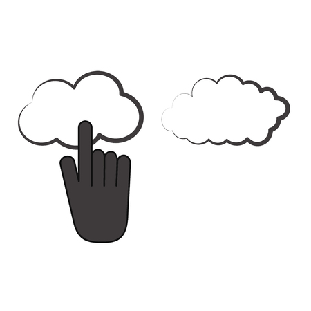 cursor clicking on cloud storage icon image design vectorのイラスト素材