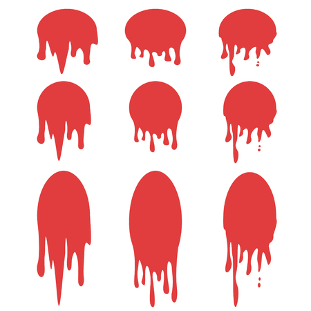 Drops stickers or paint circle labels vector design set vectorのイラスト素材