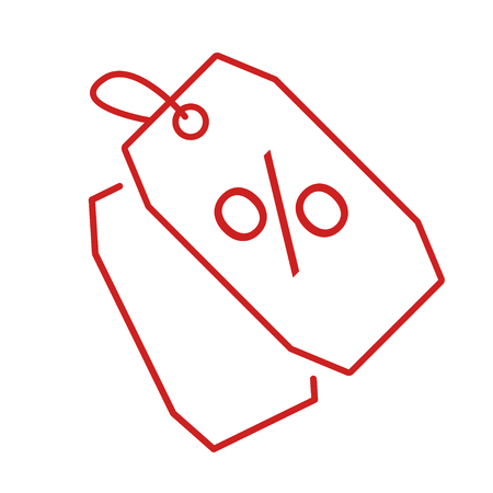 Shopping discount red tags line icon. Special offer sign design vectorのイラスト素材