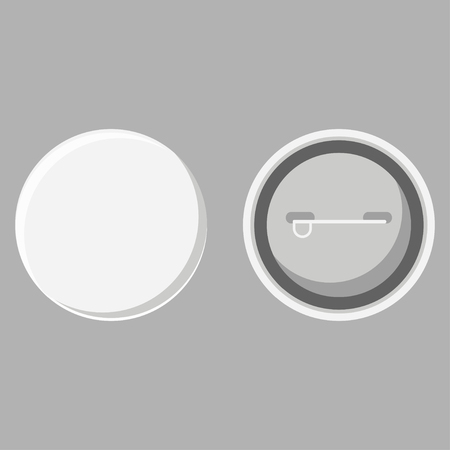 Blank button badge front and back view vectorのイラスト素材