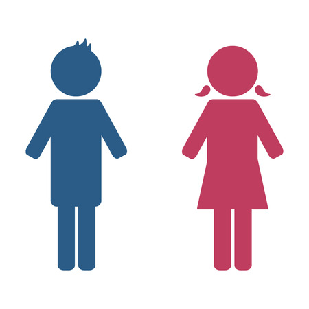 Boy and girl icon design vector illustrationのイラスト素材