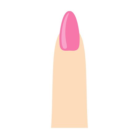 Manicure icon. Pink nail on the finger signのイラスト素材