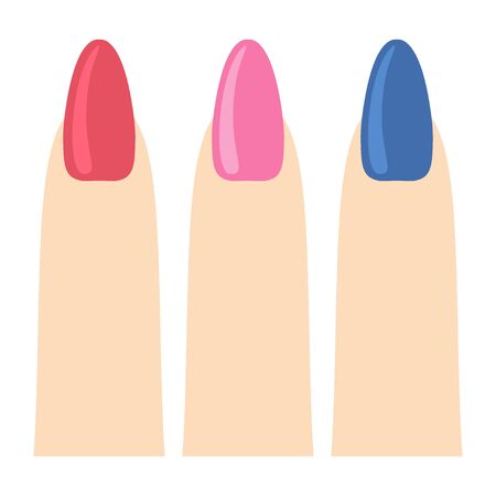 Manicure icon. Pink nail set design vectorのイラスト素材