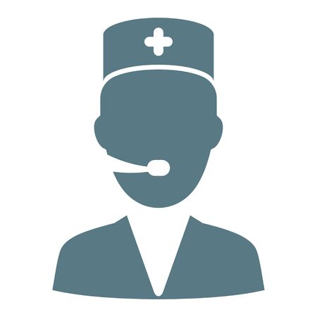 Medical operator with microphone icon vector design illustrationのイラスト素材