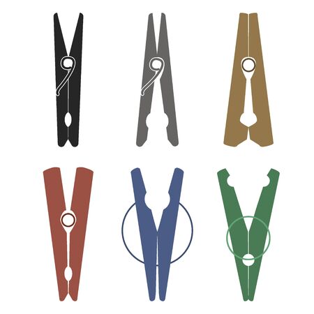 Cloth pin icon set color vector illustration designのイラスト素材