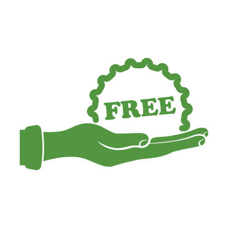 Free present in hand icon vector illustration designのイラスト素材