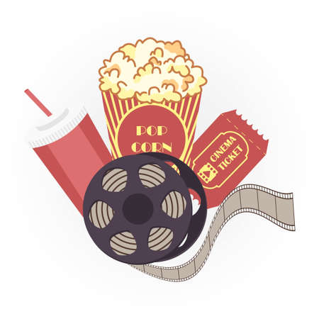 Cinema set icon design vector illustration isolatedのイラスト素材