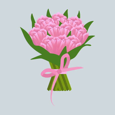 Bouquet of pink tulips icon vector illustration design isolatedのイラスト素材