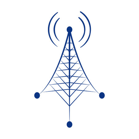 Power tower with radio icon vector illustration design isolatedのイラスト素材