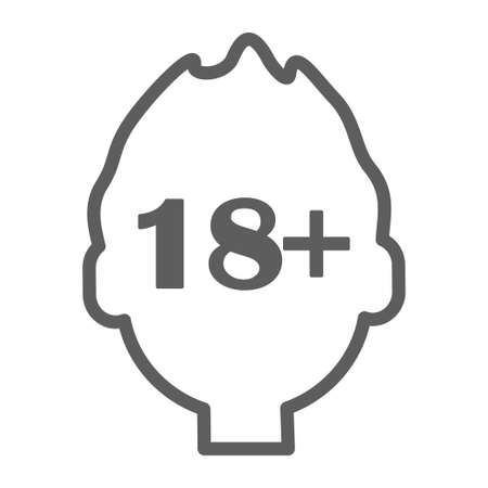 Human head with inscription 18 plus icon vector illustration design isolatedのイラスト素材