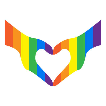 LGBTQ rainbow hands heart icon.Homosexuality concept vector illustration designのイラスト素材