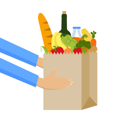 Food delivery, door to door Infographics icon. Financial news vector illustration designのイラスト素材