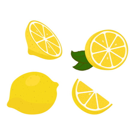 Lemons set Icon Vector Illustration design isolatedのイラスト素材