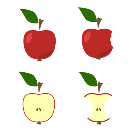 Red apple set vector illustration design isolatedのイラスト素材