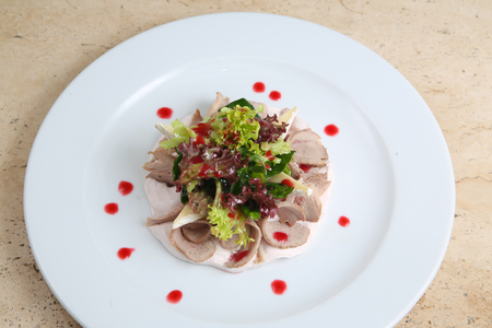 Salad with ham and cheeseの写真素材