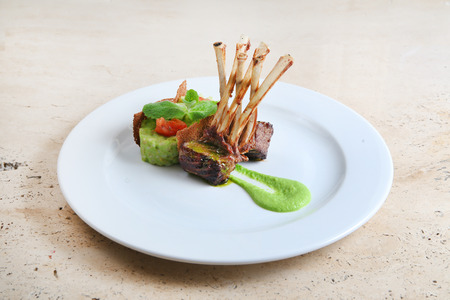 Rack of veal, mutton ribsの写真素材
