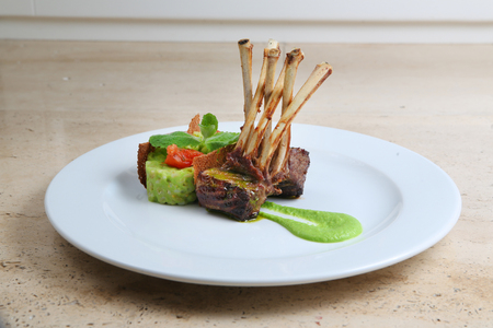 Rack of veal, mutton ribsの写真素材