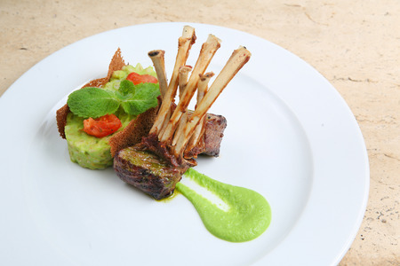 Rack of veal, mutton ribsの写真素材