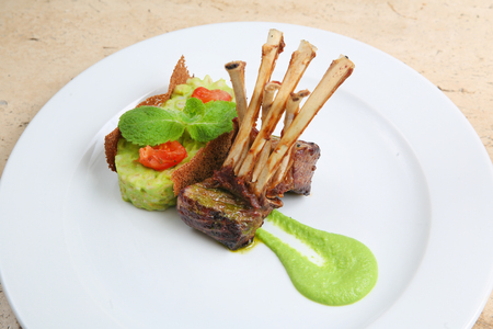 Rack of veal, mutton ribsの写真素材
