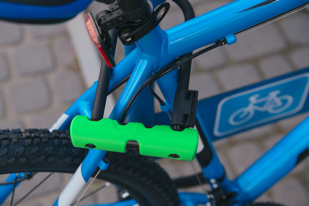 Bicycle U-lockの写真素材