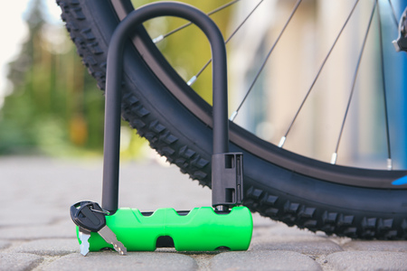 Bicycle U-lockの写真素材