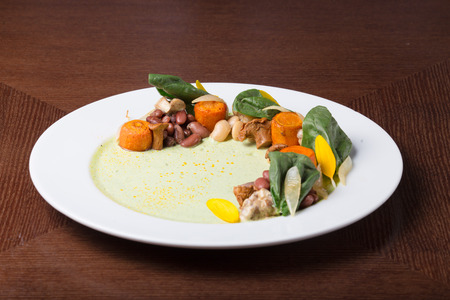 Vegetarian meal of chickpea or garbanzo beans saladの写真素材