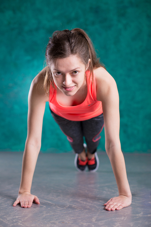 yoga, gymnastics, fitness. Young girl coachの写真素材