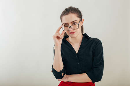 business woman in glassesの写真素材