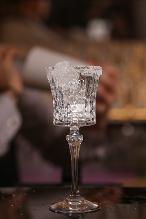 Margarita alcohol cocktail with lime ice barmenの写真素材