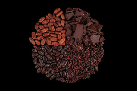 Peeled, chopped cocoa beans