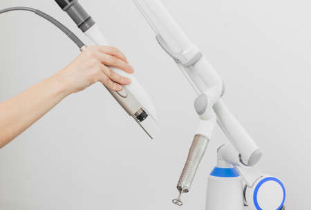 Laser epilation equipment in beauty salon. Hardware cosmetologyの写真素材
