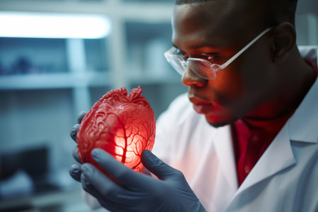 Creating artificial heart , medical 3D printing of heart. biological engineering. AI Generativeの素材