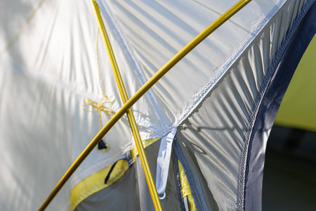 Camping tent aluminium hub constructionの写真素材
