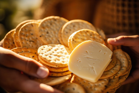 A wide variety of delicious types of cheeseの素材