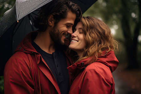 Attractive stylish young couple showing love to each otherの素材