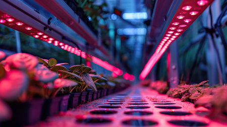 high-tech greenhouse sensors monitoring temperature and humidityの素材