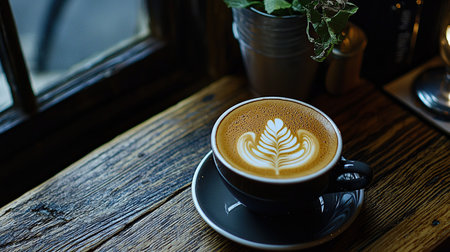 Person enjoys coffee while working on a laptop in a cozy setting