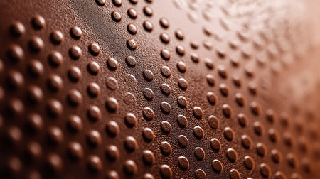 Textured close-up of a brown surface with raised circular patternsの素材