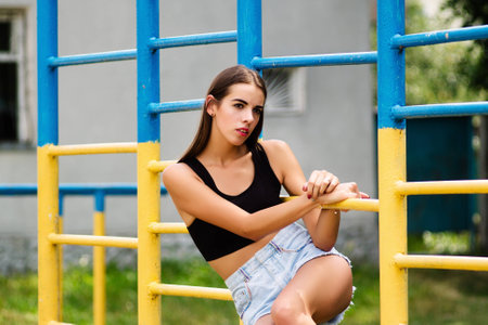 Fashion model warming up before a photo shoot.