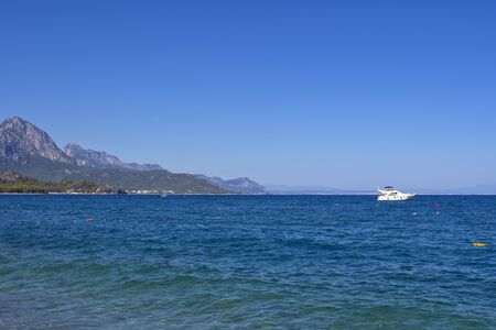 Coast of the Mediterranean Sea with a view on the mountains. Kemer, Turkey.の写真素材
