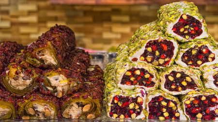 Traditional turkish sweets rahat lokum. Kemer Turkey.