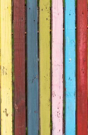close-up photo of multicolored old fencesの写真素材