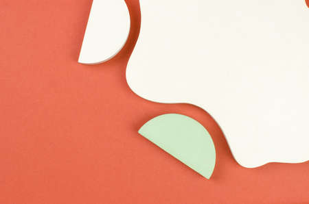 Empty showcase for packaging advertising, top view. Figured podium made of natural stone for the presentation of products and cosmetics. cosmetic beauty showcaseの写真素材