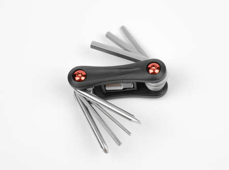 Multitool key for bicycle isolated on white background