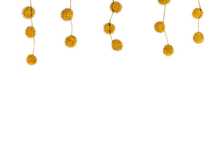 Autumn composition flat lay on white background with place for textの写真素材