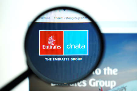 Los Angeles, California, USA - May 19 2020 : Official website of The Emiates Group . Homepage of firmのeditorial素材